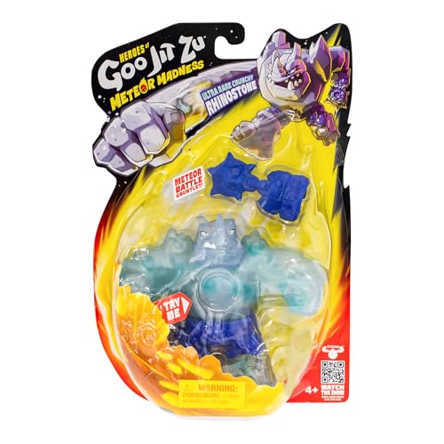 Goo Jit Zu Meteor Madness Rhinostone side view highlighting squishy resilience for play.