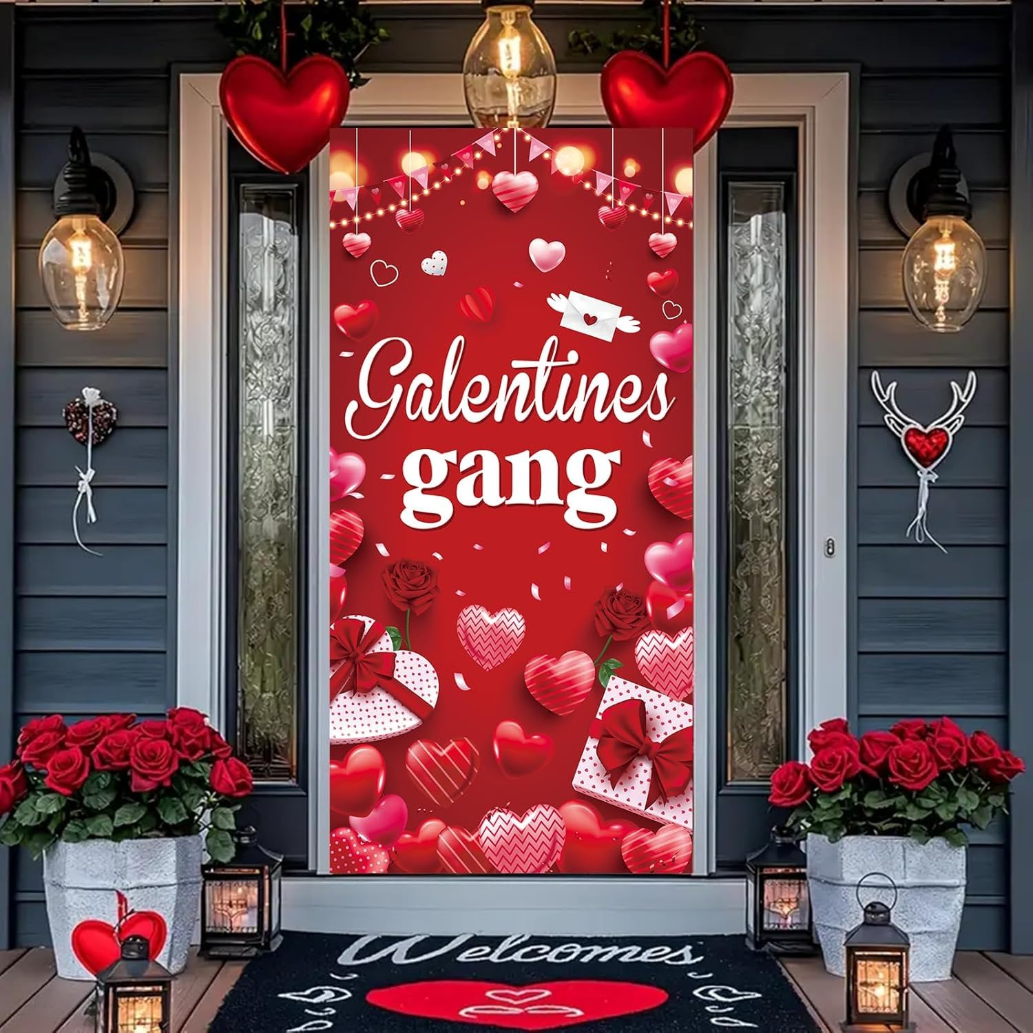 GOOD FEEL KING Galentines banner serves as a versatile party backdrop.