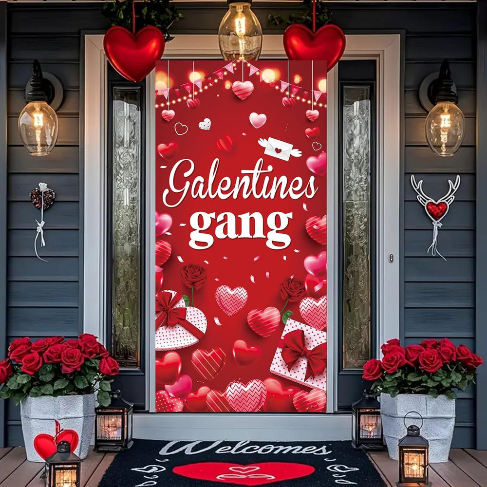 GOOD FEEL KING Galentines banner serves as a versatile party backdrop.