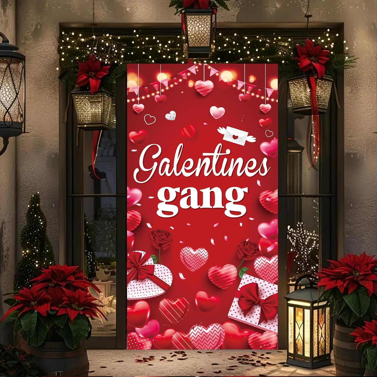 GOOD FEEL KING Galentines banner suited for indoor and outdoor spaces.