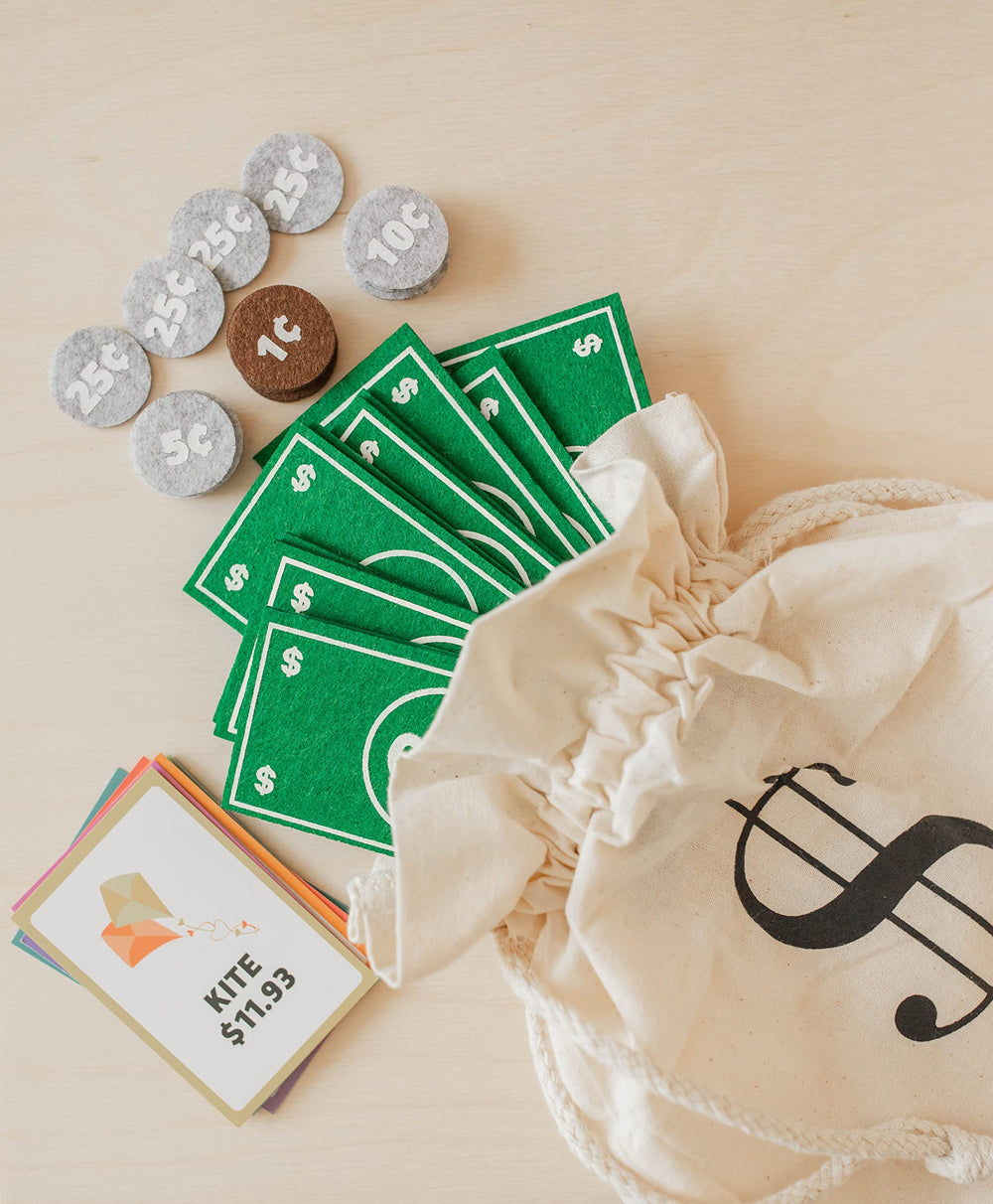Good Ground pretend wallet helps kids organize money during role-play