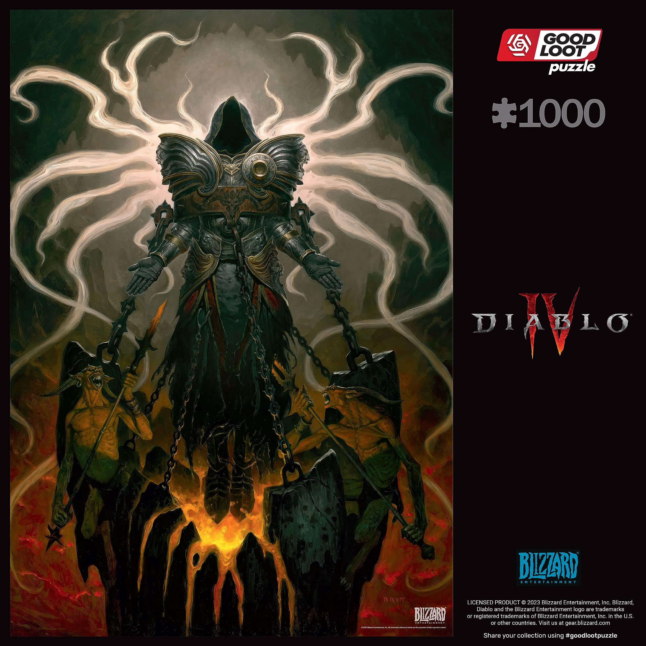 Good Loot Diablo 4 Inarius puzzle artwork detail: sharp lines and authentic visuals.
