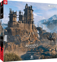 Good Loot Gaming Assassin's Creed Mirage 1000-piece puzzle cover showcases vibrant game art for game nights.