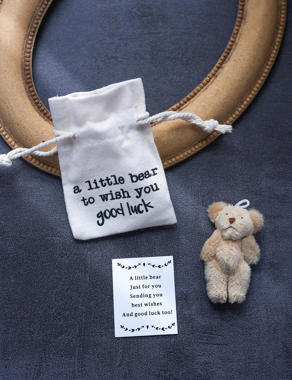 Good Luck Gift Pocket Bear drawstring bag packaging, ready to present.