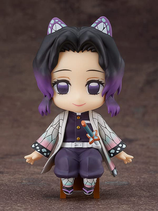 Good Smile Demon Slayer Shinobu Kocho Swacchao face close-up showing detailed portrait.