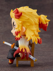 Good Smile Kyojuro Rengoku Swacchao chair edge display saves space in tight corners.