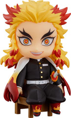 Good Smile Kyojuro Rengoku Swacchao chair front pose for compact desk display.