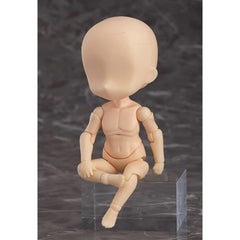 Good Smile Company Nendoroid Doll Archetype 1.1 Man almond milk base stand supports versatile posing.