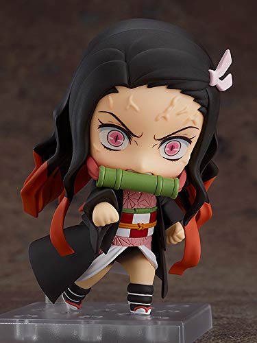 Good Smile Nezuko Kamado Nendoroid backbox optional-part display with Tanjiro.
