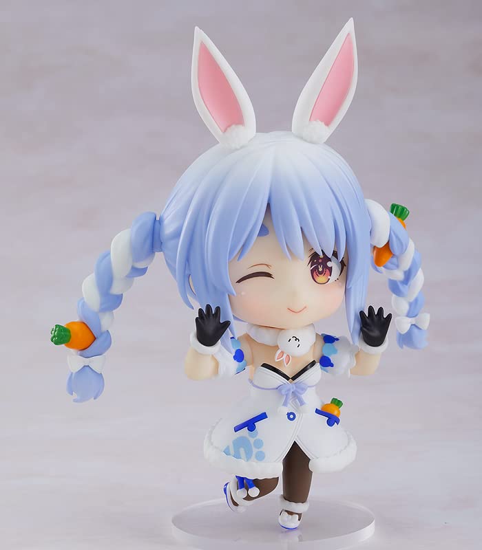 Good Smile Pekora Nendoroid winking face plate captures playful moments.