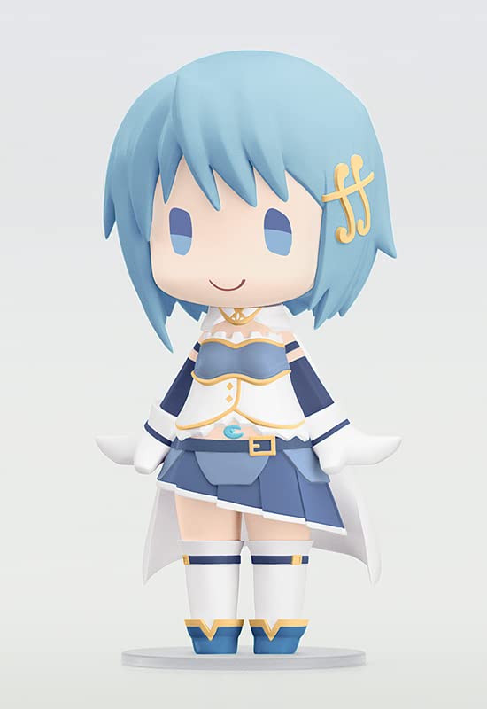 Dynamic pose option for Good Smile Sayaka Miki Hello figure on display.