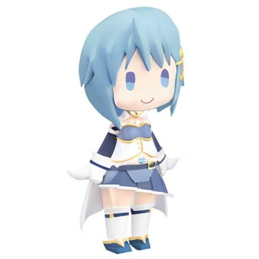 Packaging art reference for Good Smile Sayaka Miki Hello figure packaging layout.