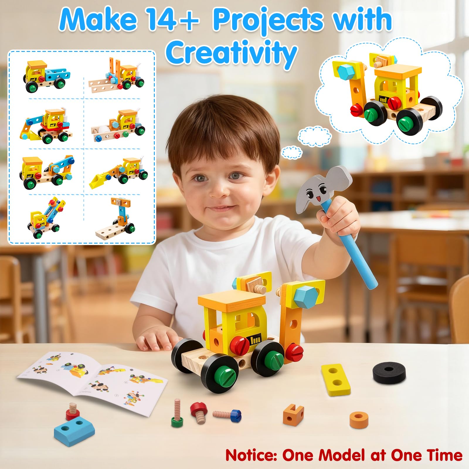 Goodfuns rounded edge wooden tools for safe play