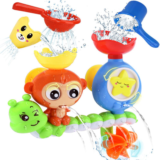 GOODLOGO bath toy with monkey eyes waterfall engages toddlers during bath time