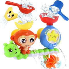 GOODLOGO bath toy with monkey eyes waterfall engages toddlers during bath time