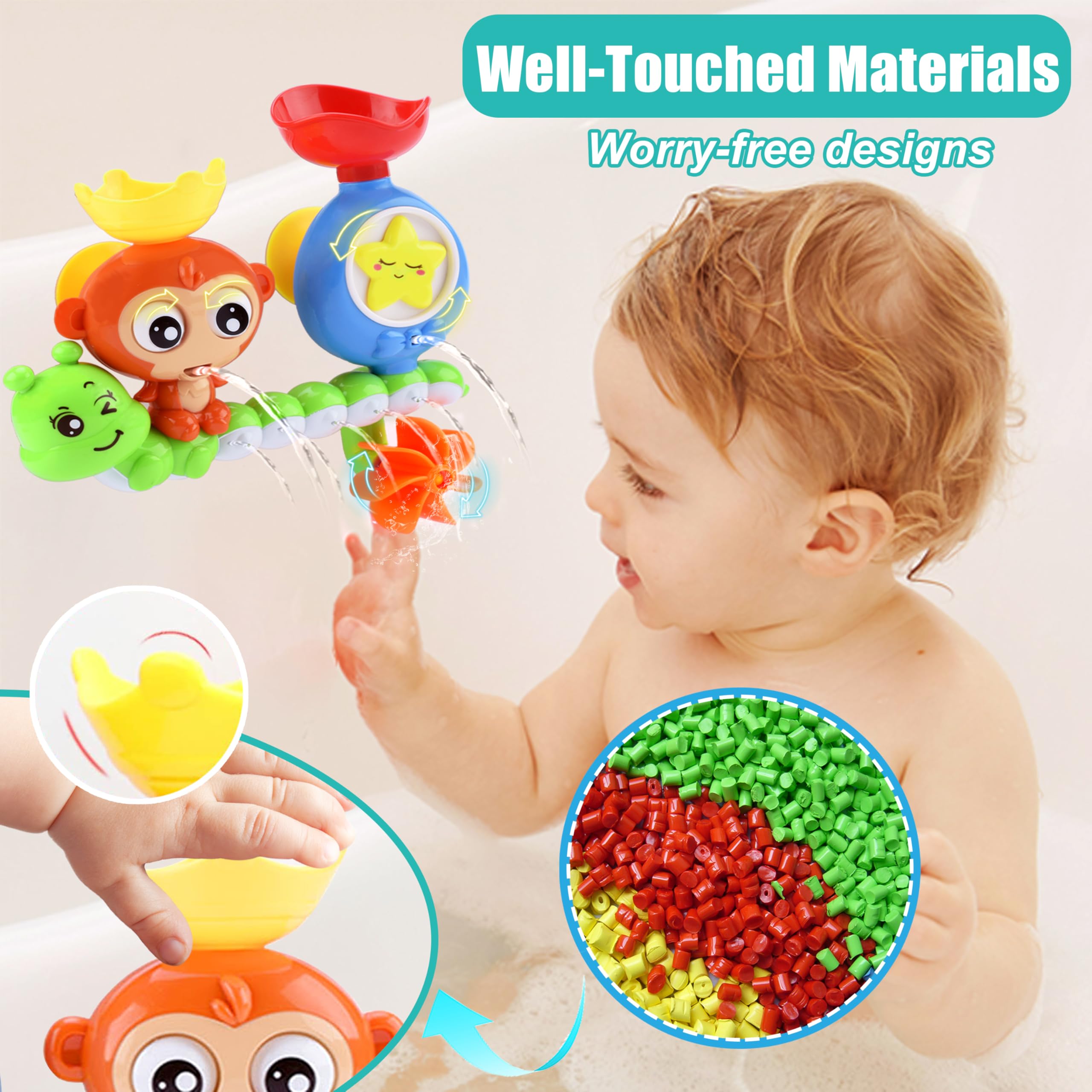 GOODLOGO propeller spins with water for dynamic bath action