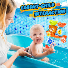 GOODLOGO Bear bath toy rudder and propeller boost motor skill play.