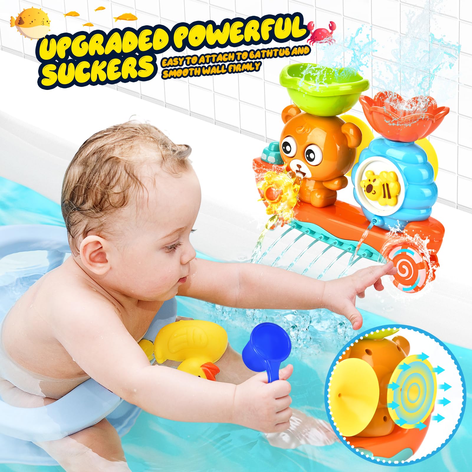 GOODLOGO spoon water toy lets kids pour and spin for sensory fun.