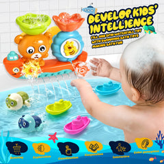 GOODLOGO turtle wind-up toy swims quickly, captivating infants during bath time.