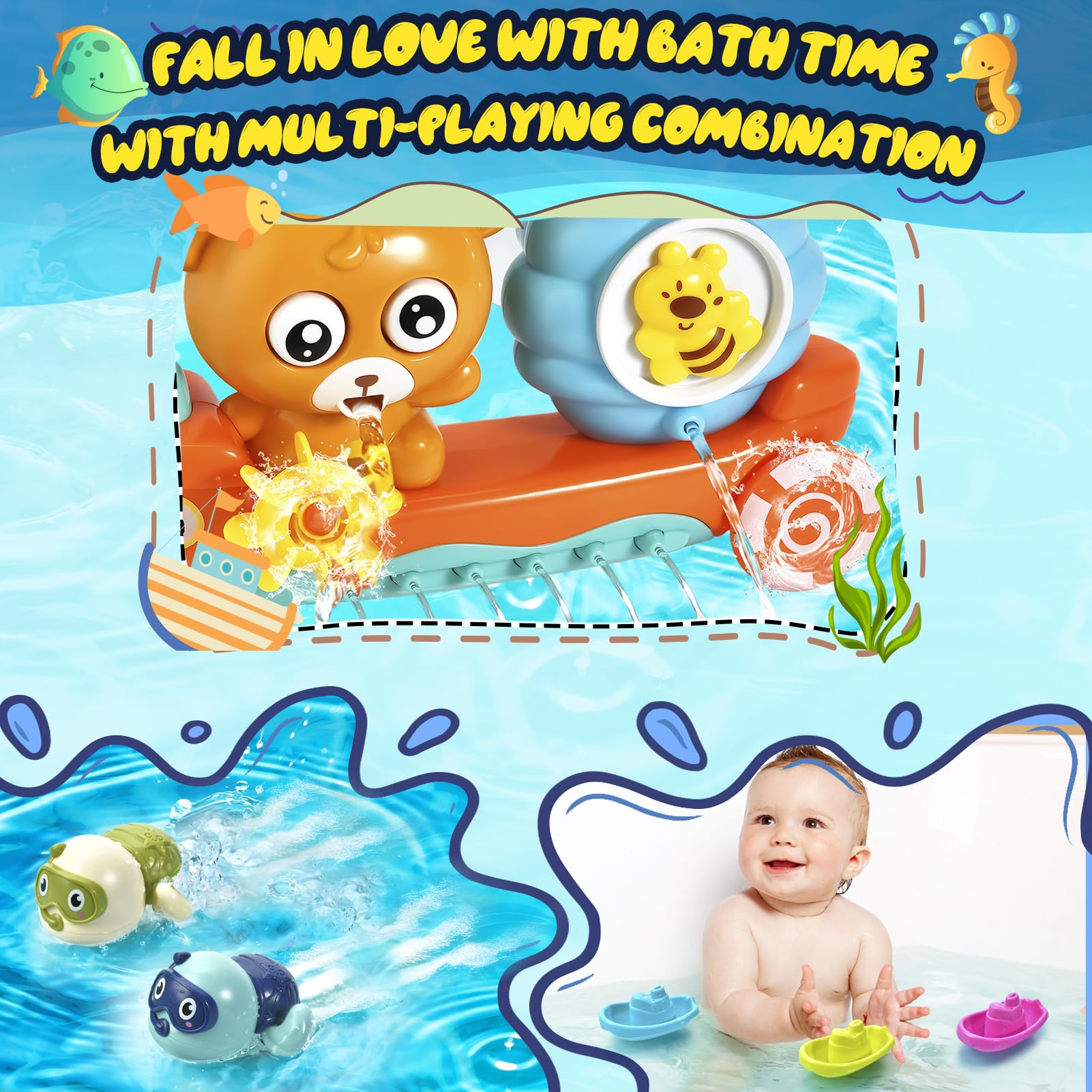 GOODLOGO turtle gear rotation invites cause-and-effect exploration in water.