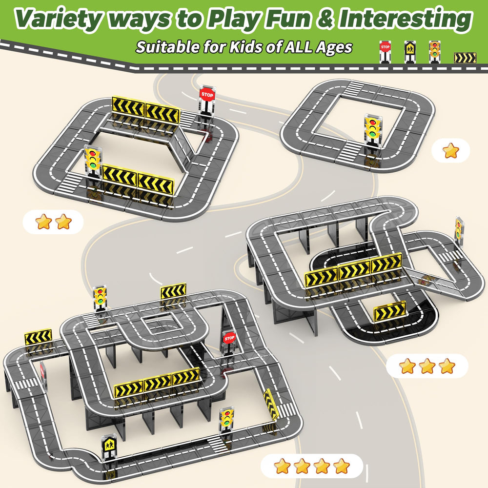 Goodtiles complete racing track scene invites hands-on building and storytelling.