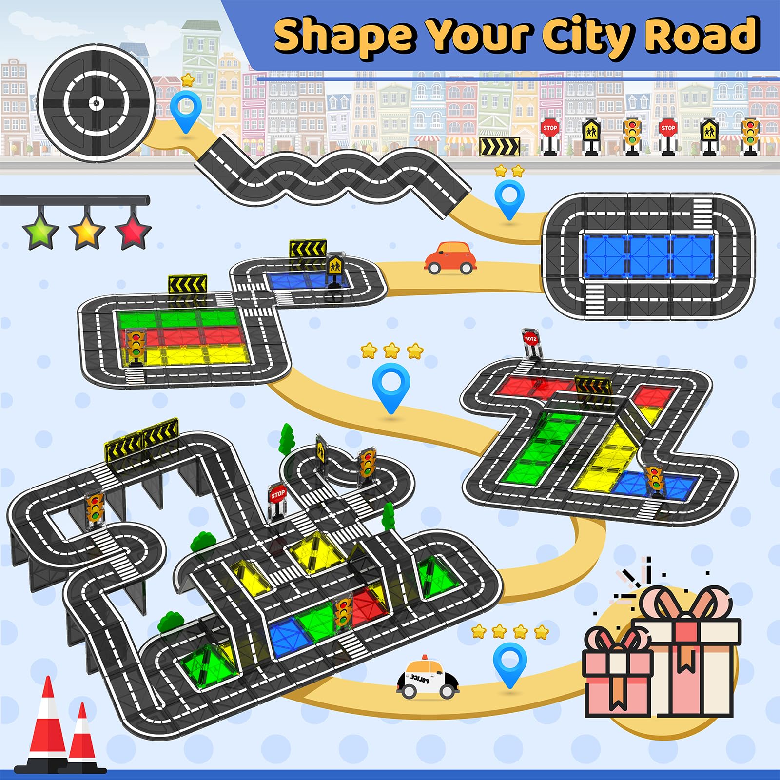 Goodtiles Magnetic Tiles Road Set makes a thoughtful gift for curious builders today.
