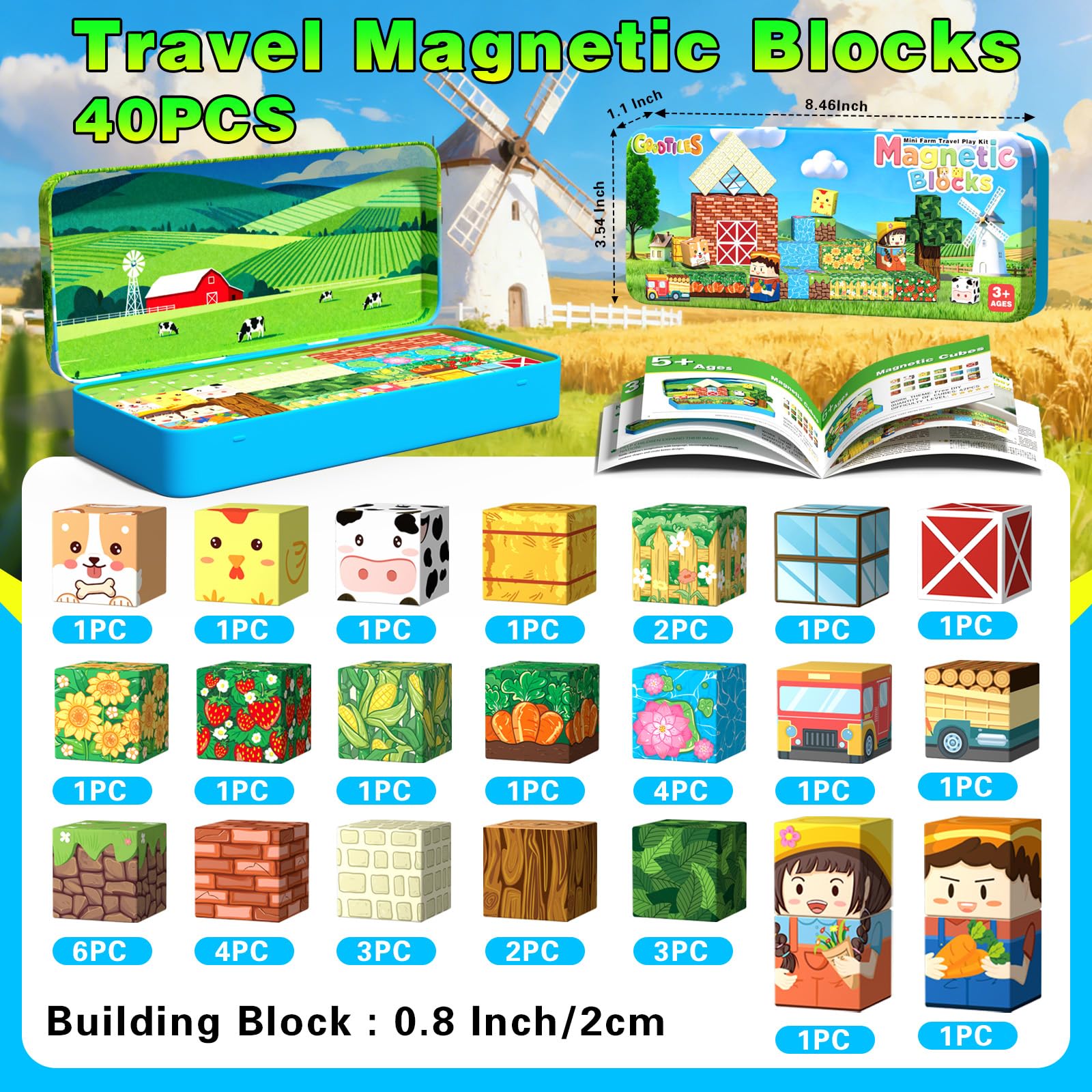 Goodtiles portable iron box keeps blocks organized for travel and busy days on the go.