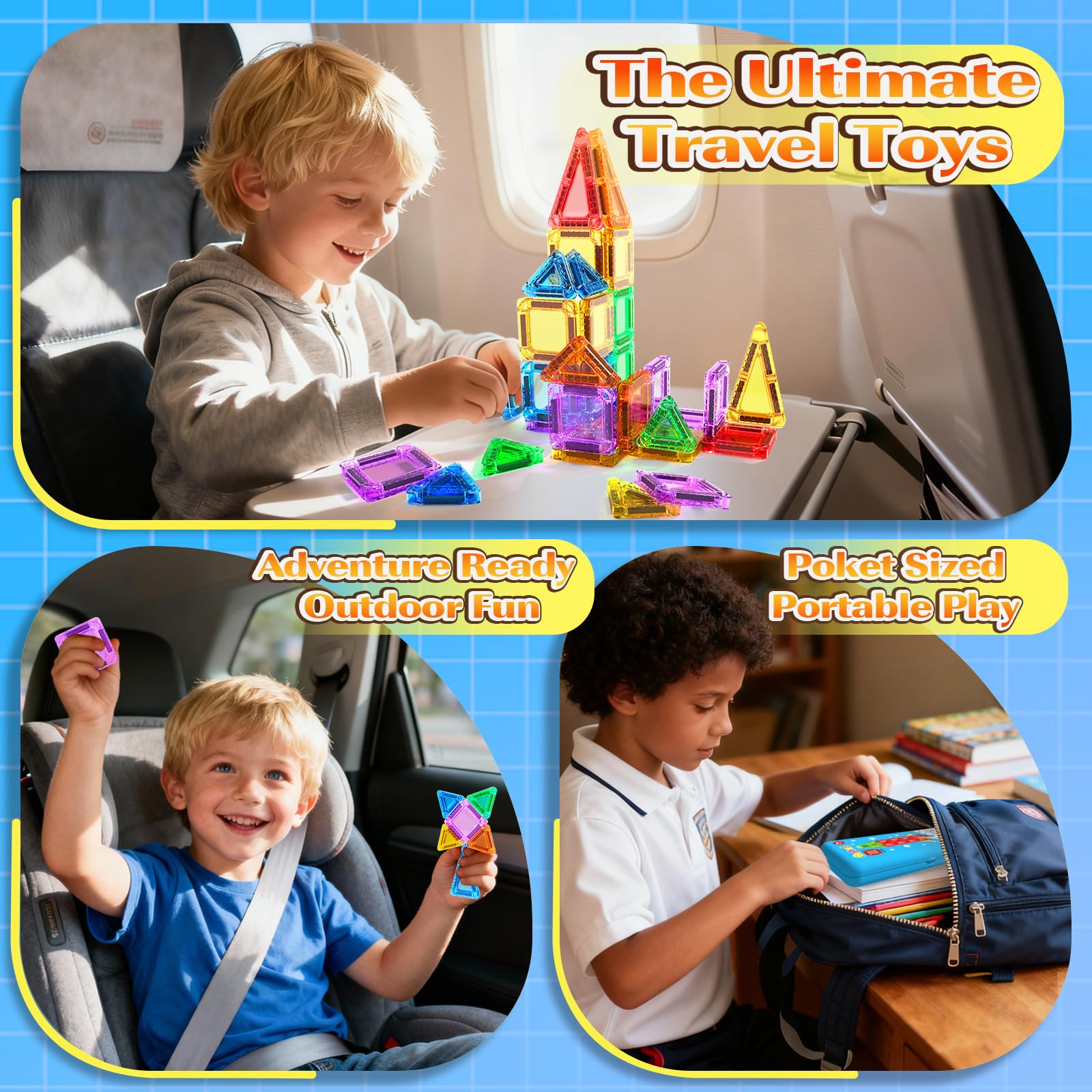 Goodtiles Magnetic Tiles use non-toxic materials for safe toddler exploration.