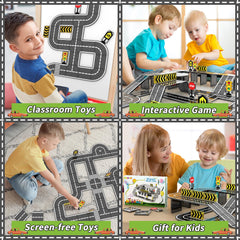 Goodtiles traffic sign tile introduces familiar cues to guide mini drivers.