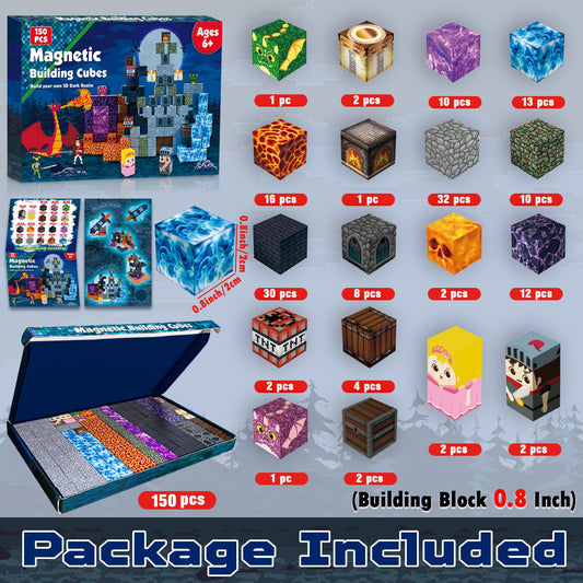 Goody King 150 PCS magnetic blocks in colorful set for hands-on learning