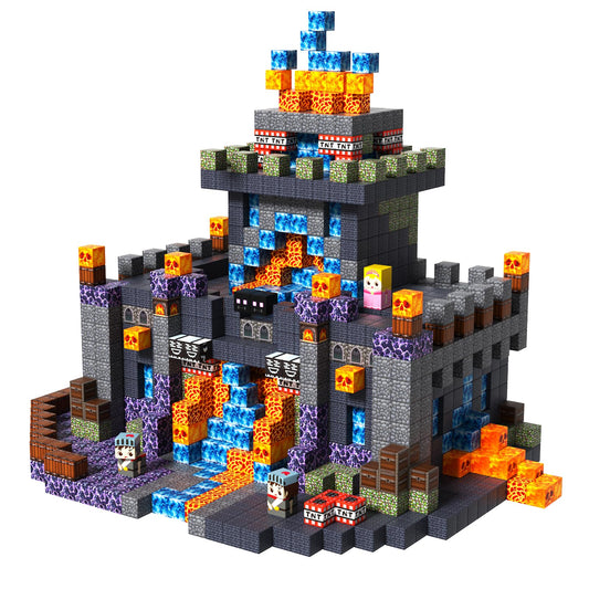 Goody King 100pcs magnetic blocks assembling a dark castle for imaginative play and spatial skills