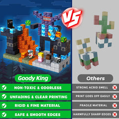 Dark castle build scene using Goody King blocks for family-friendly play