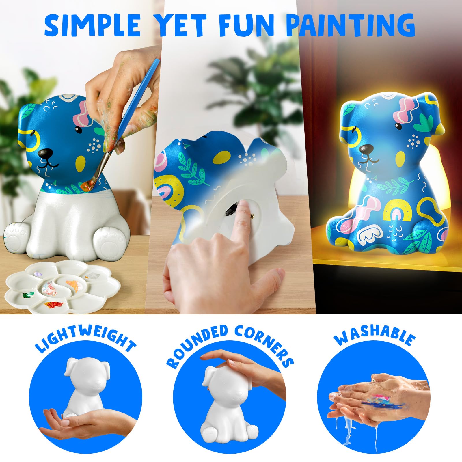 Goody King colors teach color awareness during the DIY dog lamp project