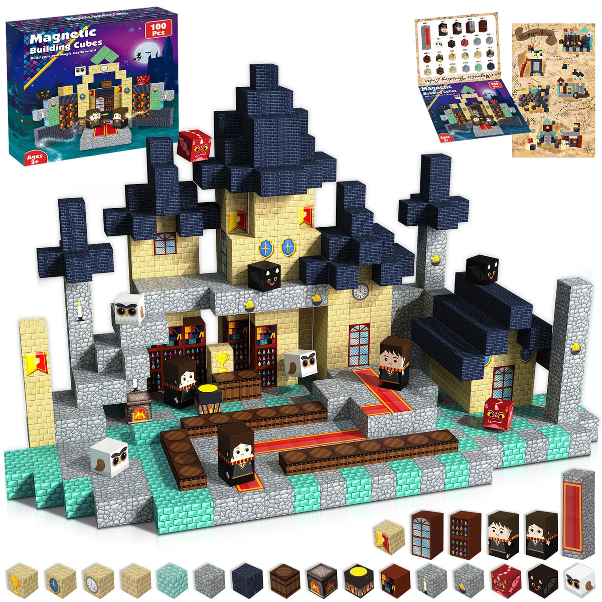 Goody King magnetic blocks 100pcs set for creative building and early STEM exploration