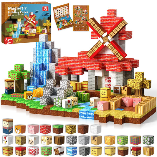 Goody King Magnetic Blocks 120pcs cubes for creative building and STEM discovery