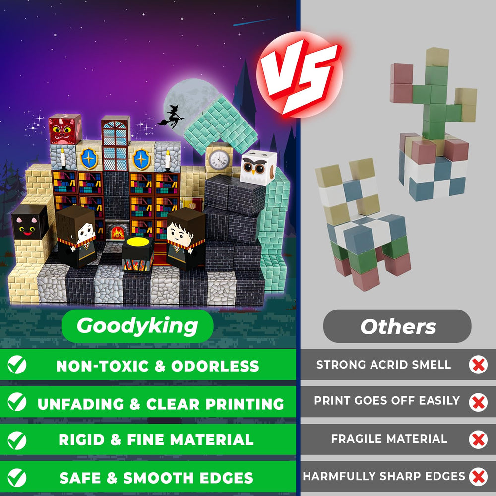 Goody King ABS-material blocks with safe edges for confident stacking and discovery