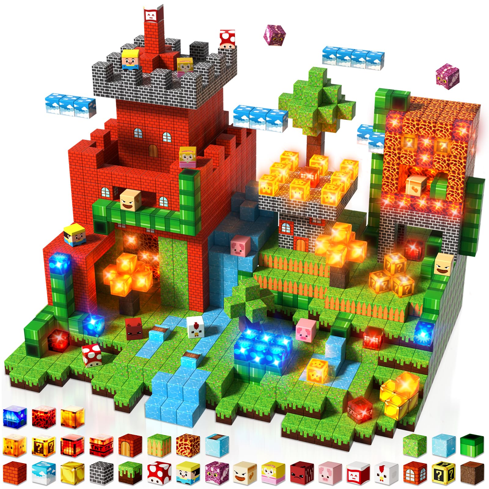 Goody King magnetic blocks glow at night for immersive sensory play.
