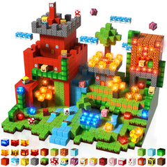 Goody King magnetic blocks glow at night for immersive sensory play.