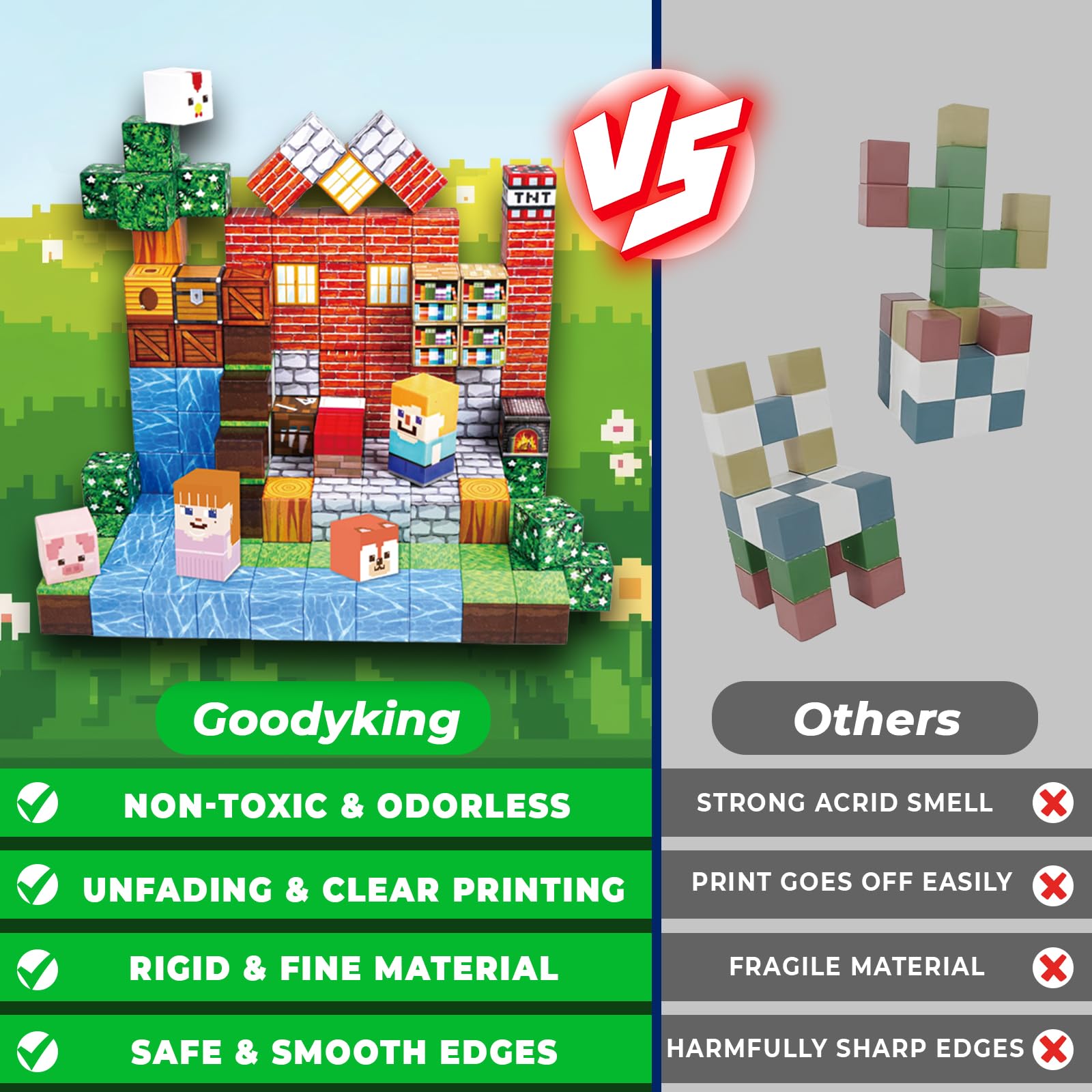 Goody King magnetic blocks used for STEM learning with colorful cubes