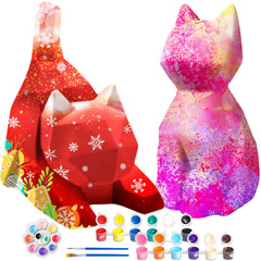 Goody King Paint Your Own Cat Lamp Kit — two lamps ready for painting and display