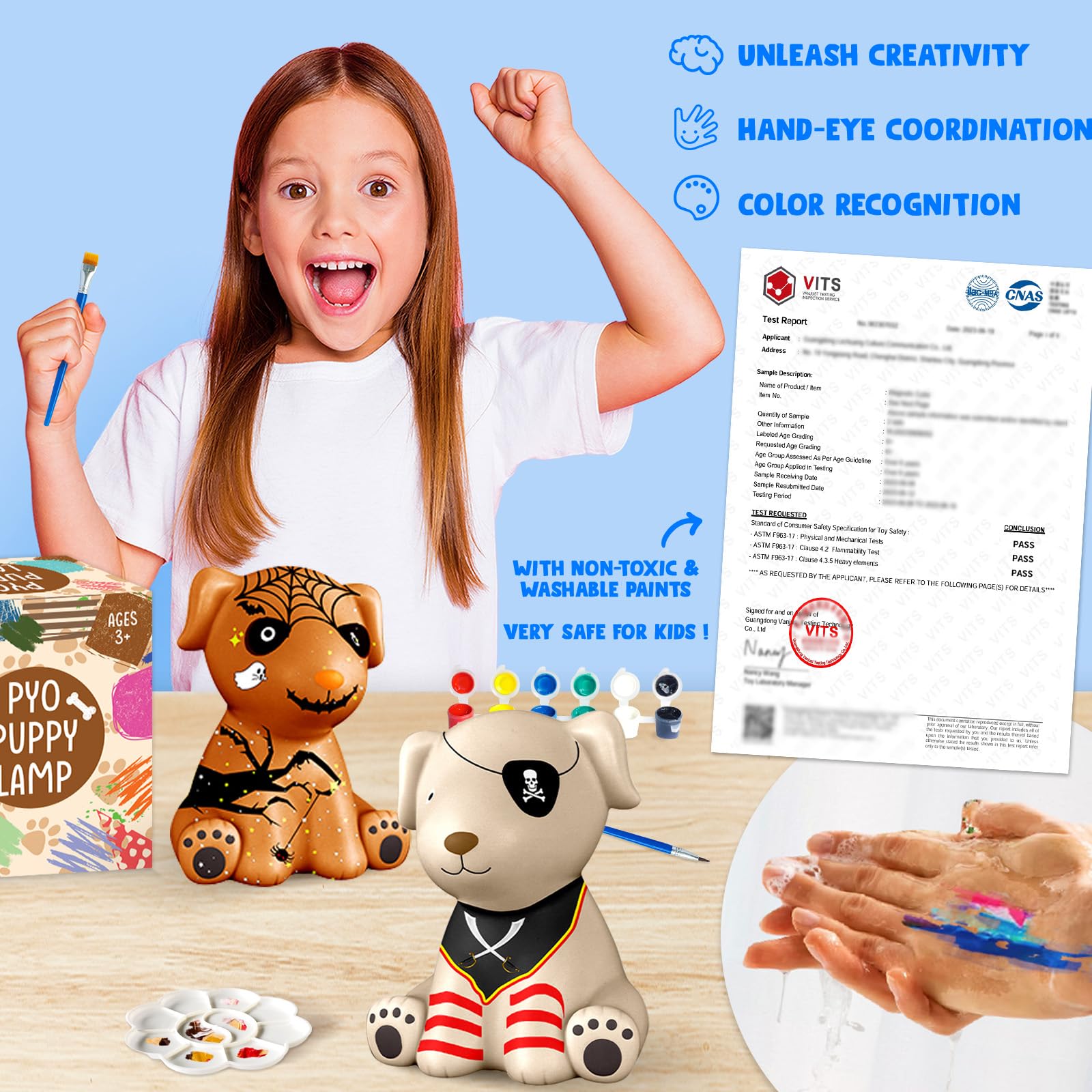 Goody King dog lamp kit supports fine motor skills while painting