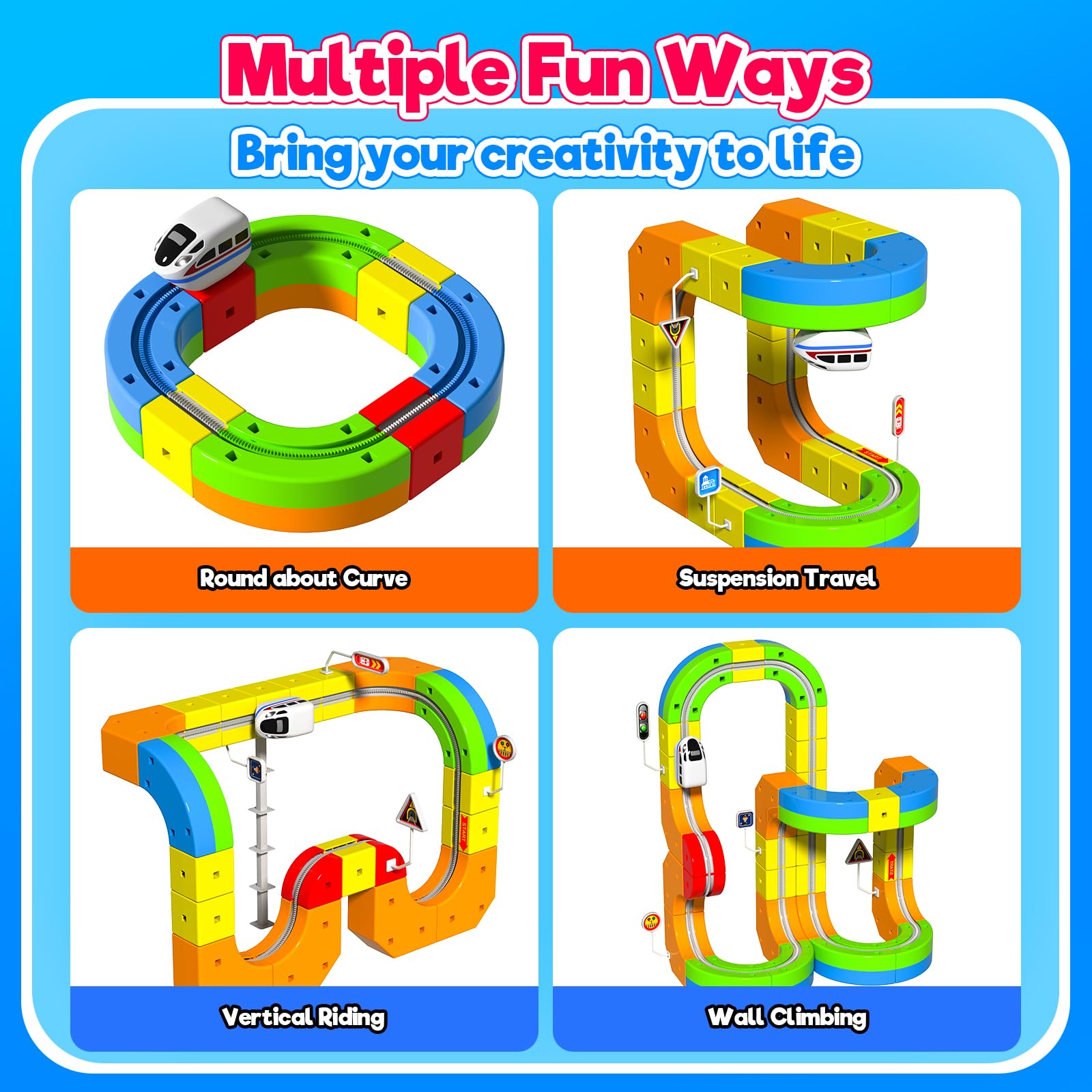 Goody King support pillars help build sturdy, multi-level tracks.