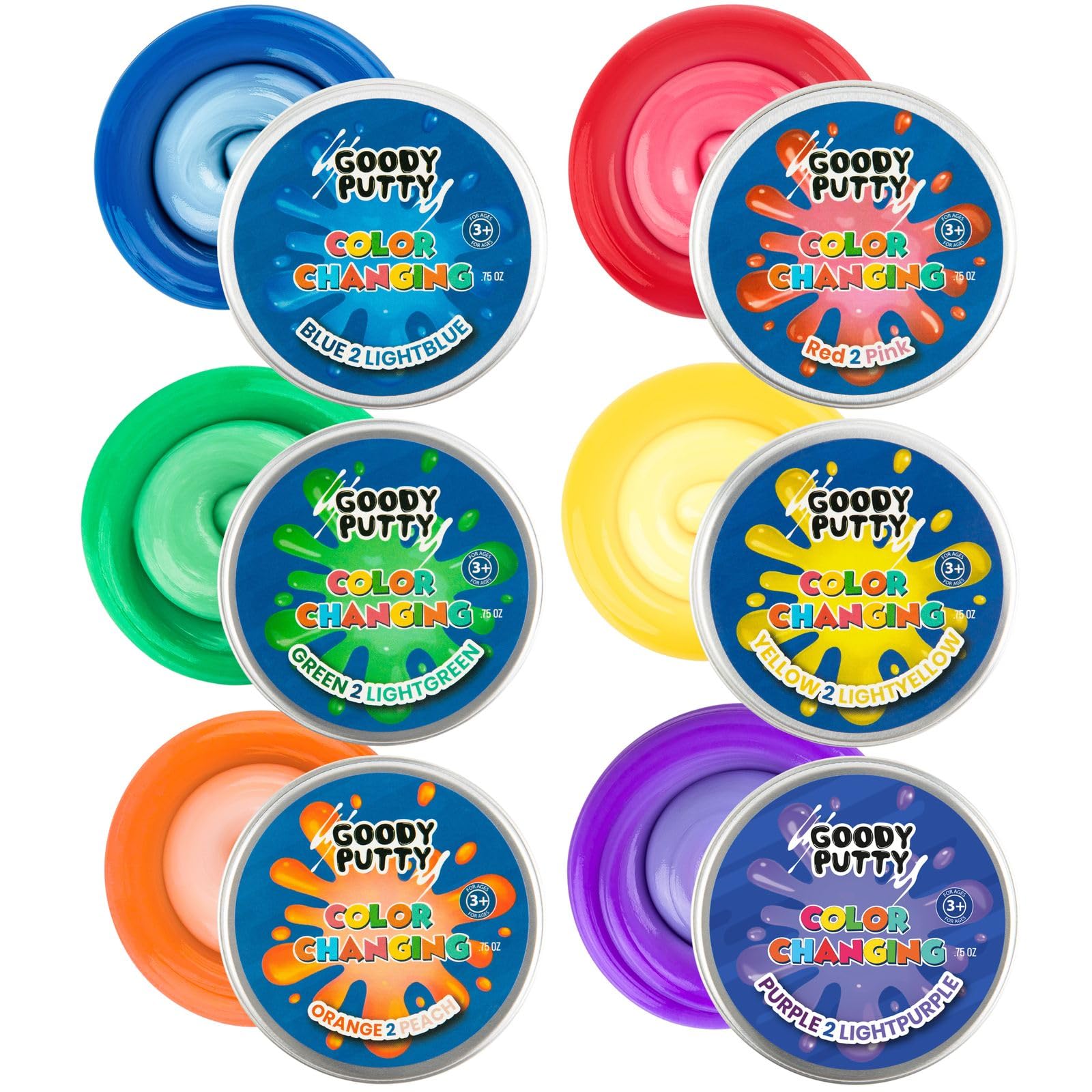 Goody Putty color-changing green-to-lightgreen tin, ideal for focus and sensory play