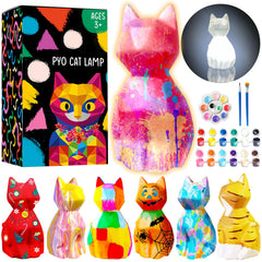 Goody King Paint Your Own Cat Lamp kit front view for creative kids' crafts.