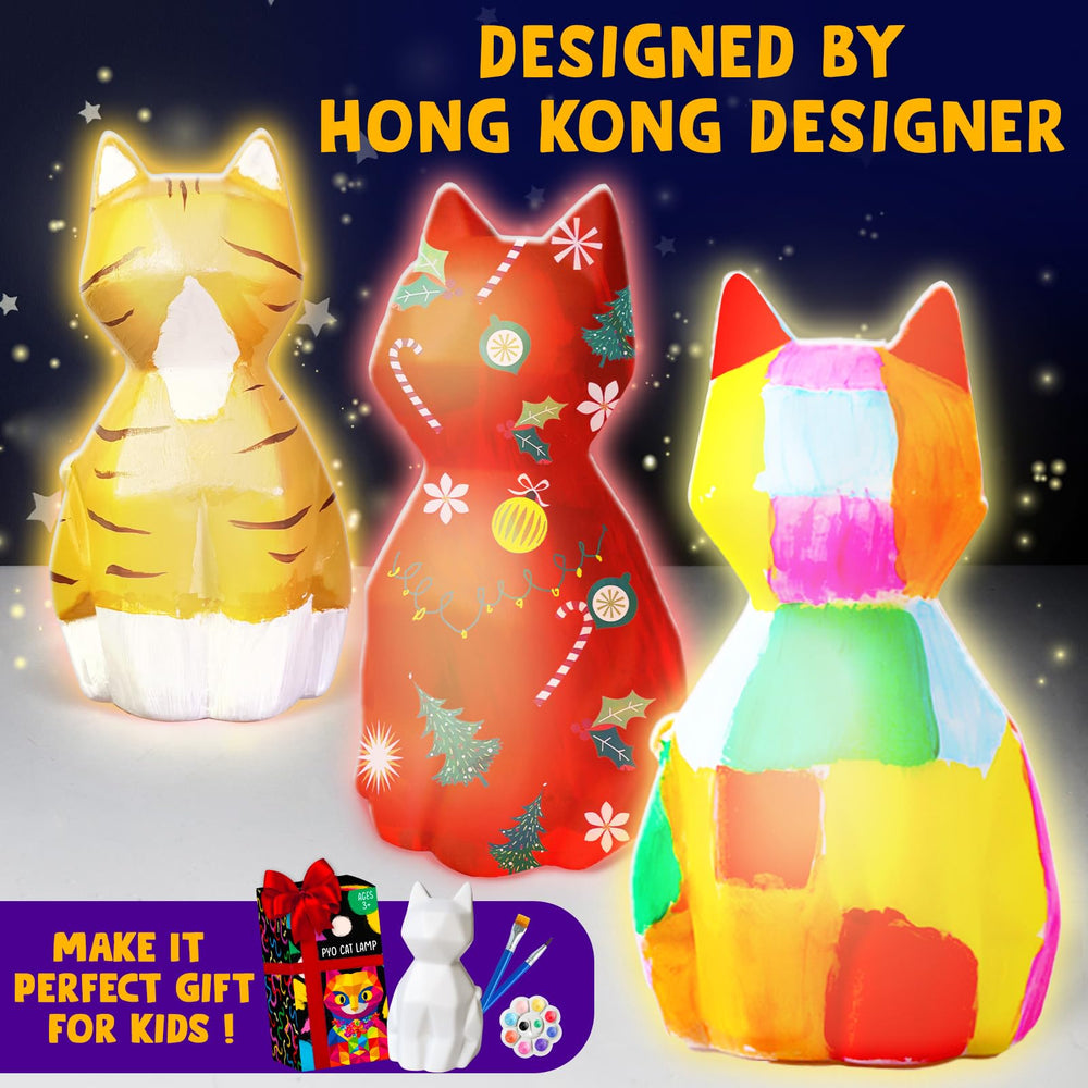 Goody King Paint Your Own Cat Lamp kit gift-ready packaging.