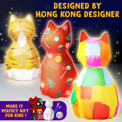Goody King Paint Your Own Cat Lamp kit gift-ready packaging.
