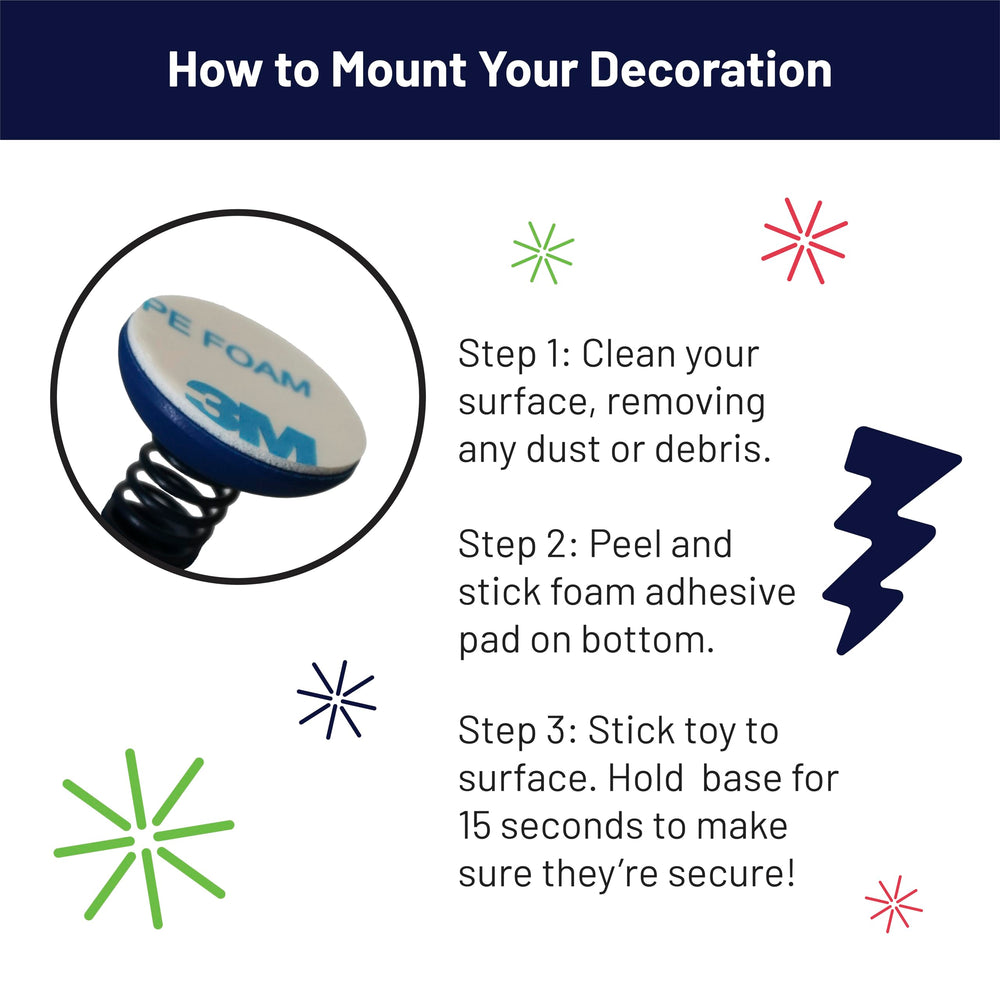 GOOFBALLS adhesive pad setup keeps the figure secure on smooth surfaces