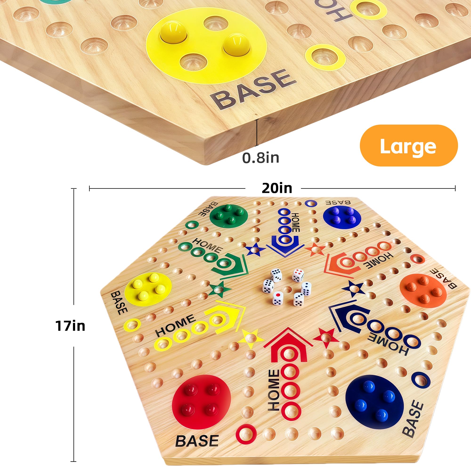 Googgoing color-painted marbles help players track pieces quickly during rounds