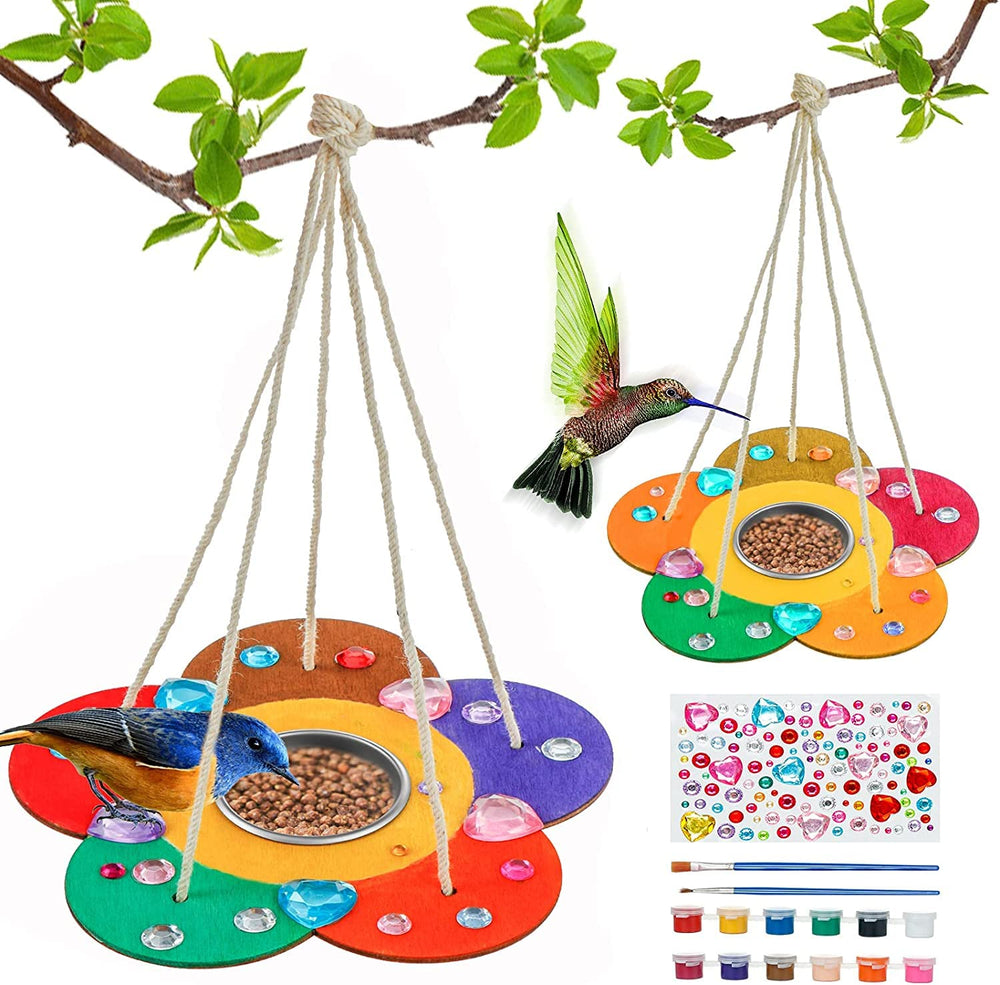 Gooidea bird feeder kit assembly—kids build a colorful outdoor feeder for backyard birds.