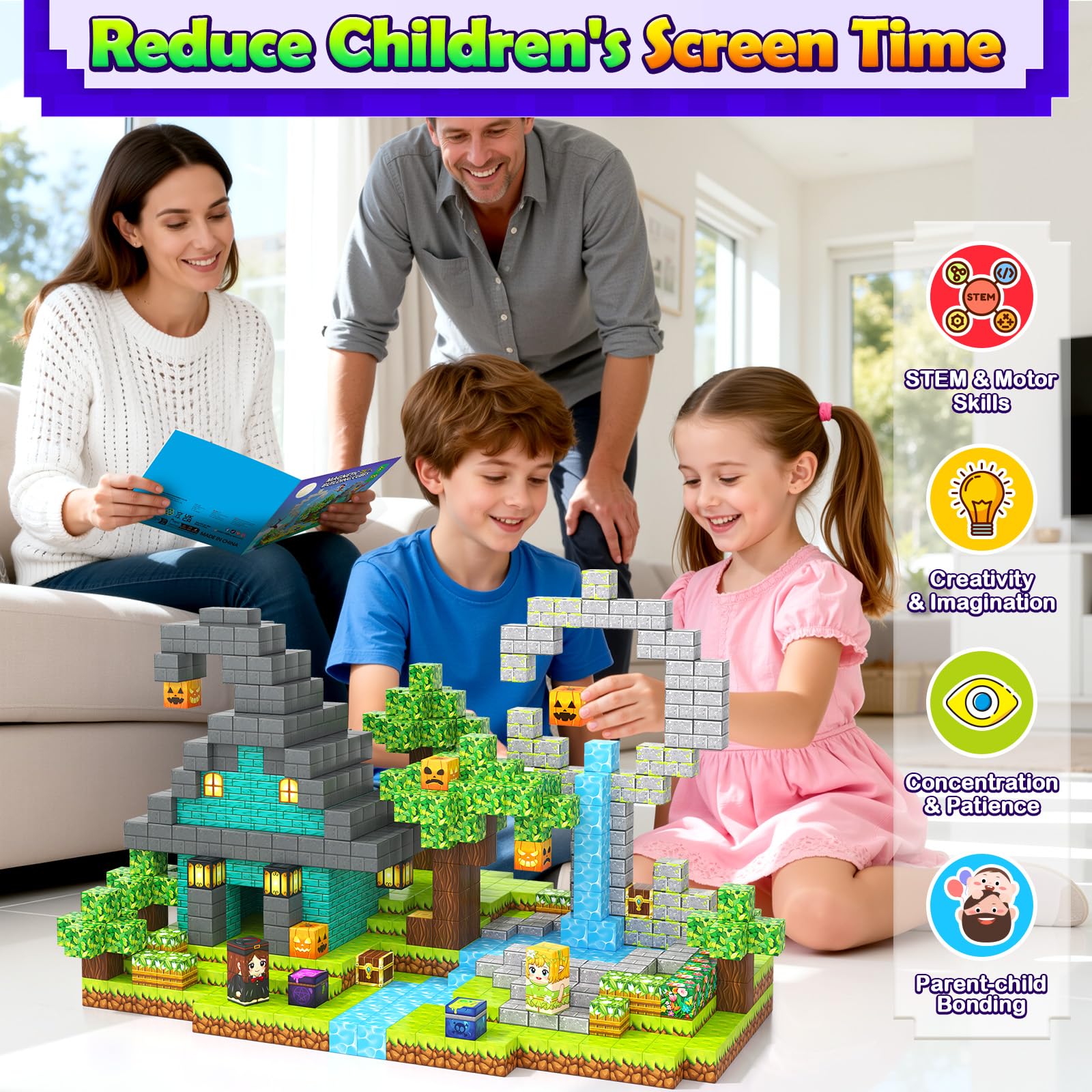 Gooidea Magnetic Blocks soft rattle sound provides soothing sensory feedback during play.